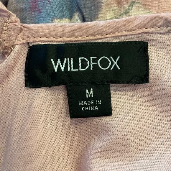 Wildfox NWOT Blair Deep V Ruffle Soft Abstract Watercolor Dress - M - Picture 9 of 12